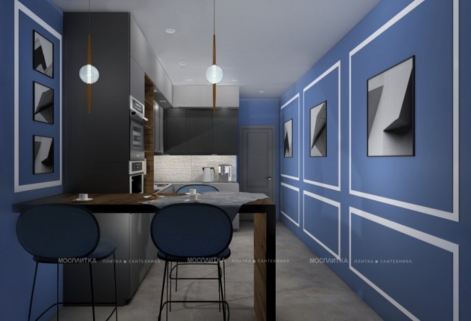 Дизайн Кухня в стиле Современный в бежевом цвете №12882 - 3 изображение