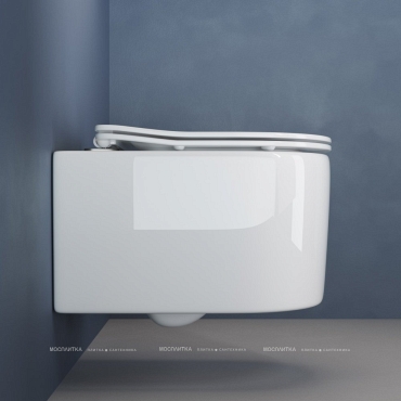 Комплект подвесной безободковый унитаз Ceramica Nova Moments Rimless CN3003 37 x 49 x 34 см с сиденьем Soft Close + инсталляция Creto Standart 1.1 - 3 изображение