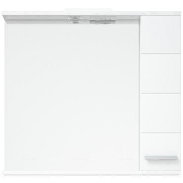 Зеркальный шкаф Corozo Денвер 80 см SD-00000532 с подсветкой, белый - 2 изображение