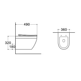 Унитаз подвесной безободковый Aquatek Лея AQ1199-00 с крышкой-сиденьем микролифт, белый