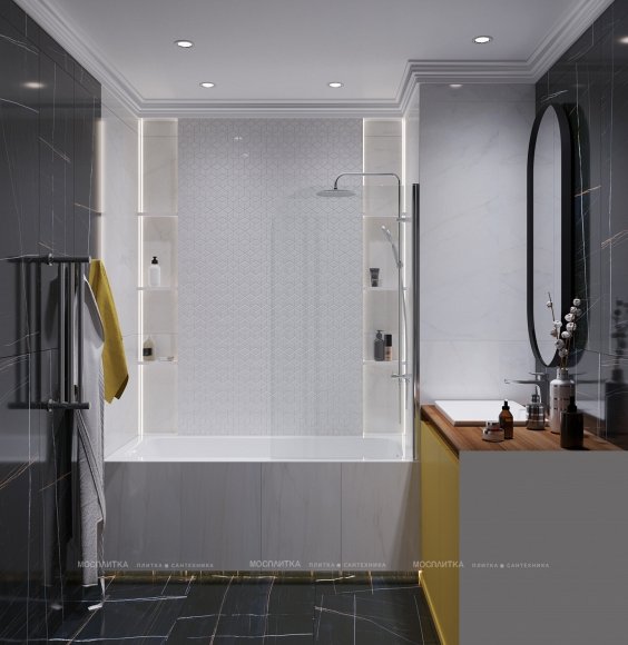 Дизайн Ванная в стиле Современный в белом цвете №12875 - 3 изображение