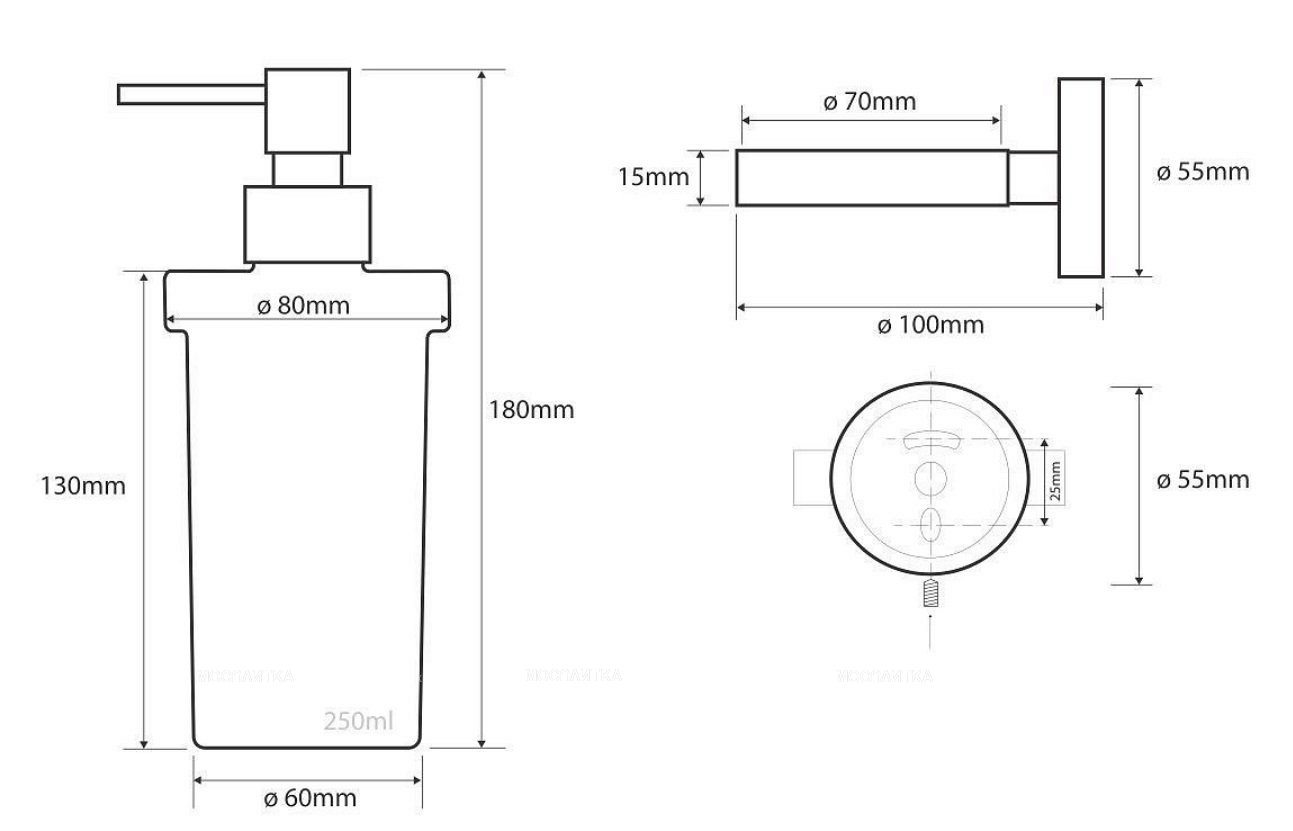 Дозатор жидкого мыла Bemeta Neo 104109016 8 x 10 x 18 см настенный, хром матовый - изображение 2