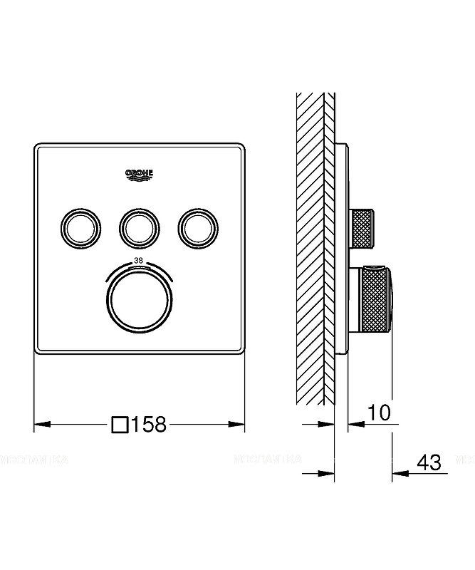 Термостат для ванны с душем Grohe Grohtherm Smartcontrol 29126000 хром глянец, на 3 потребителя - изображение 10