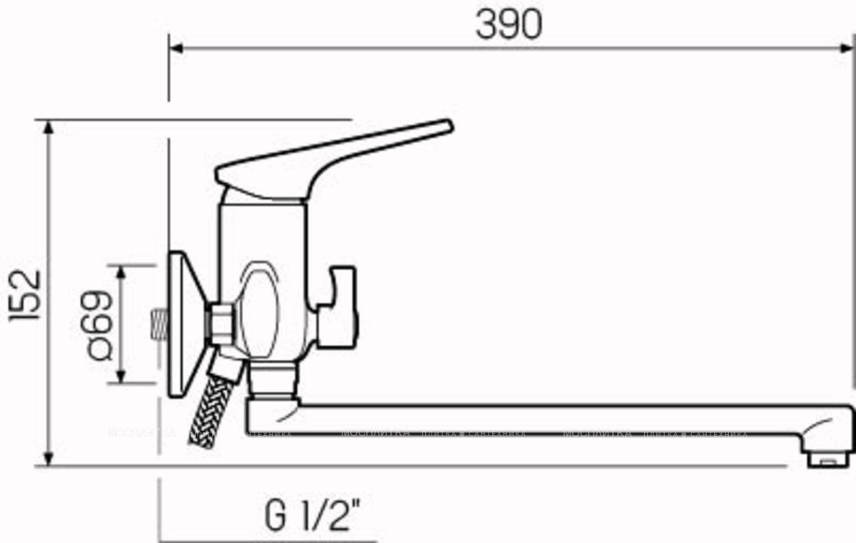 Смеситель для ванны с душем РМС SL122-006E хром глянец - изображение 5