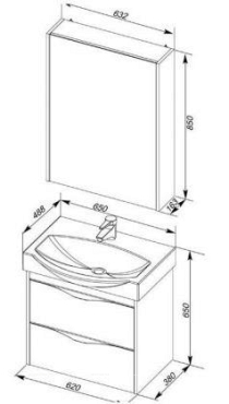 Комплект мебели для ванной Aquanet Франка 65 белый - 13 изображение