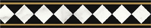 Керамическая плитка Villeroy&Boch Бордюр Victorian Marble Diamond Border Gls 7,5х40