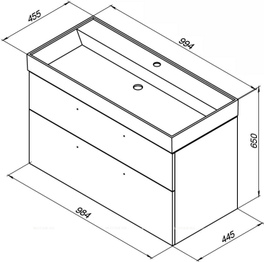 Комплект мебели для ванной Aquanet Nova 100 см 249922, белый - 2 изображение