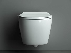 Комплект подвесной безободковый унитаз Ceramica Nova Pearl с крышкой-сиденьем CN8001  +  инсталляция Geberit Delta 458.163.21.1 с панелью смыва, хром глянцевый