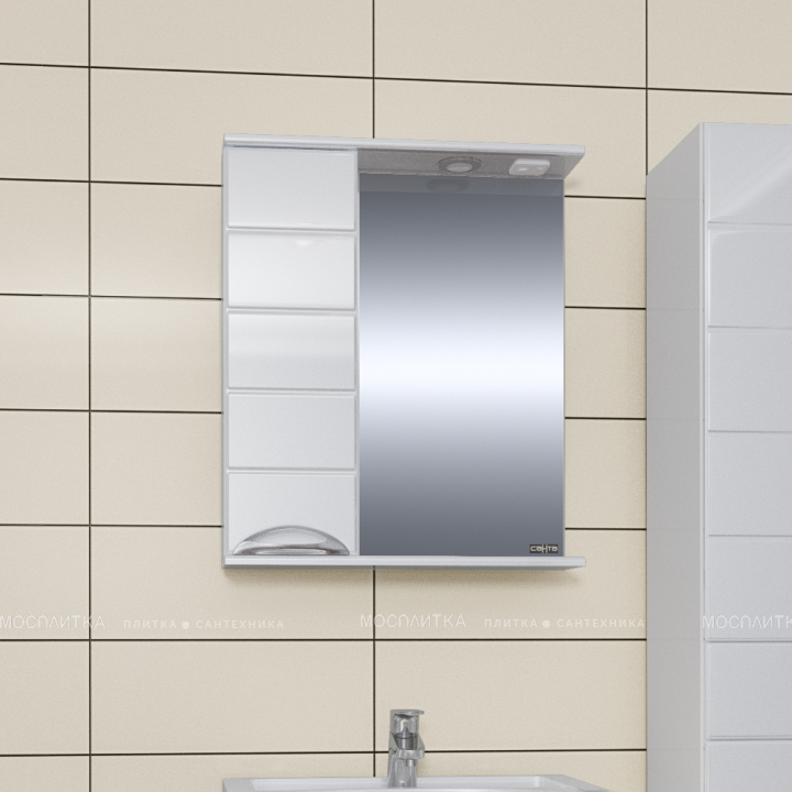 Зеркальный шкаф СаНта Родос 60 левый/правый, с подсветкой - изображение 2