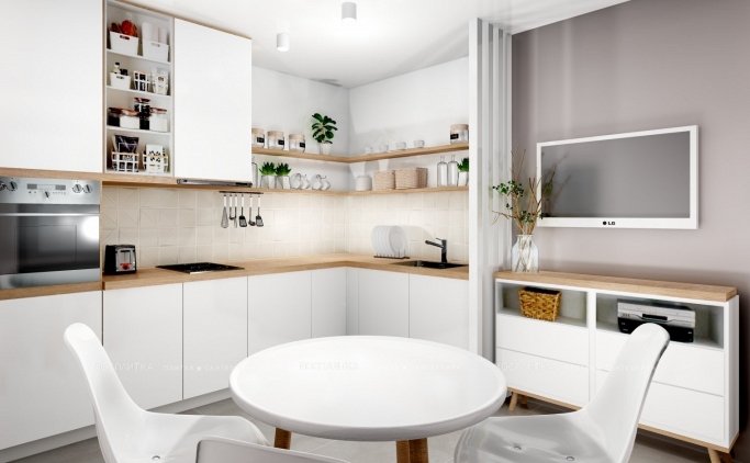 Дизайн Кухня в стиле Современный в сером цвете №12577 - 5 изображение
