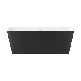 Акриловая ванна 170х78 см Wellsee Bromance 231602002 матовая черная / глянцевая белая