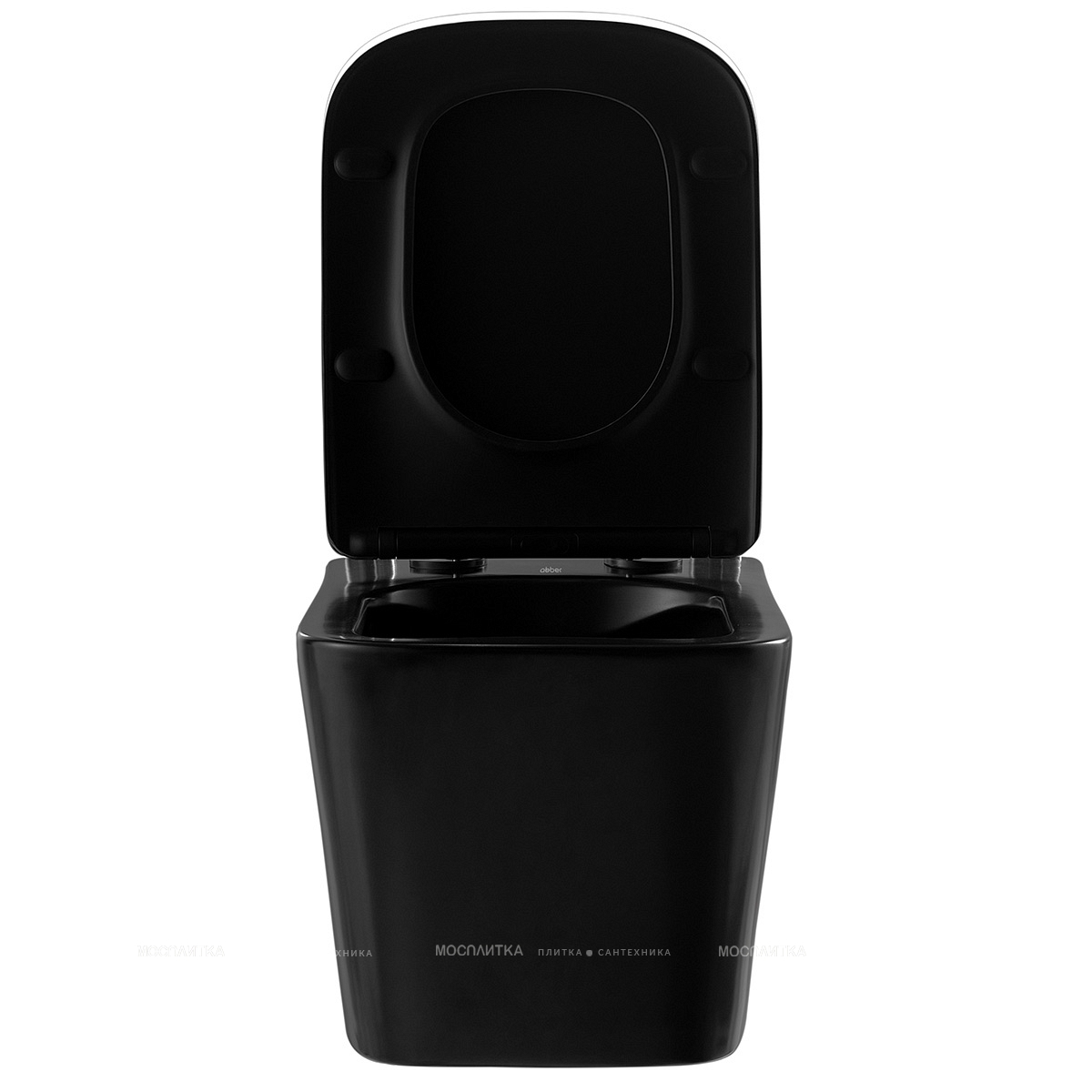 Унитаз подвесной безободковый Abber Rechteck AC1200MB с крышкой-сиденьем микролифт, матовый черный - изображение 10