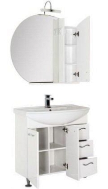 Комплект мебели для ванной Aquanet Моника 85 белый раковина Стиль - 3 изображение