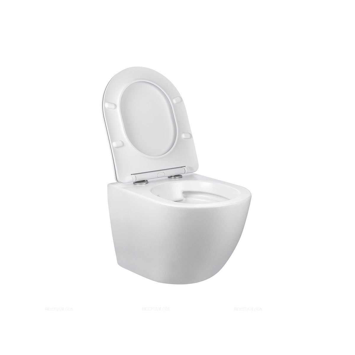 Комплект подвесной безободковый унитаз Vincea Globo VT1-14S с сиденьем soft-close, белый + инсталляция Geberit Delta 458.149.21.1 с кнопкой, хром глянцевый - изображение 3