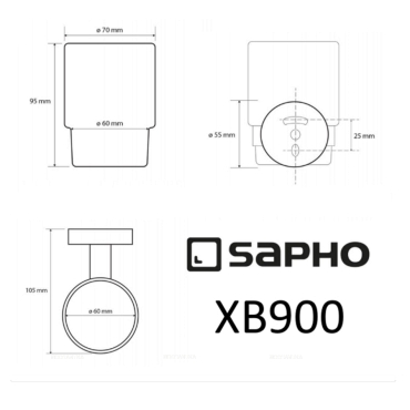 Стакан Sapho X-Round Black XB900 черный - 5 изображение