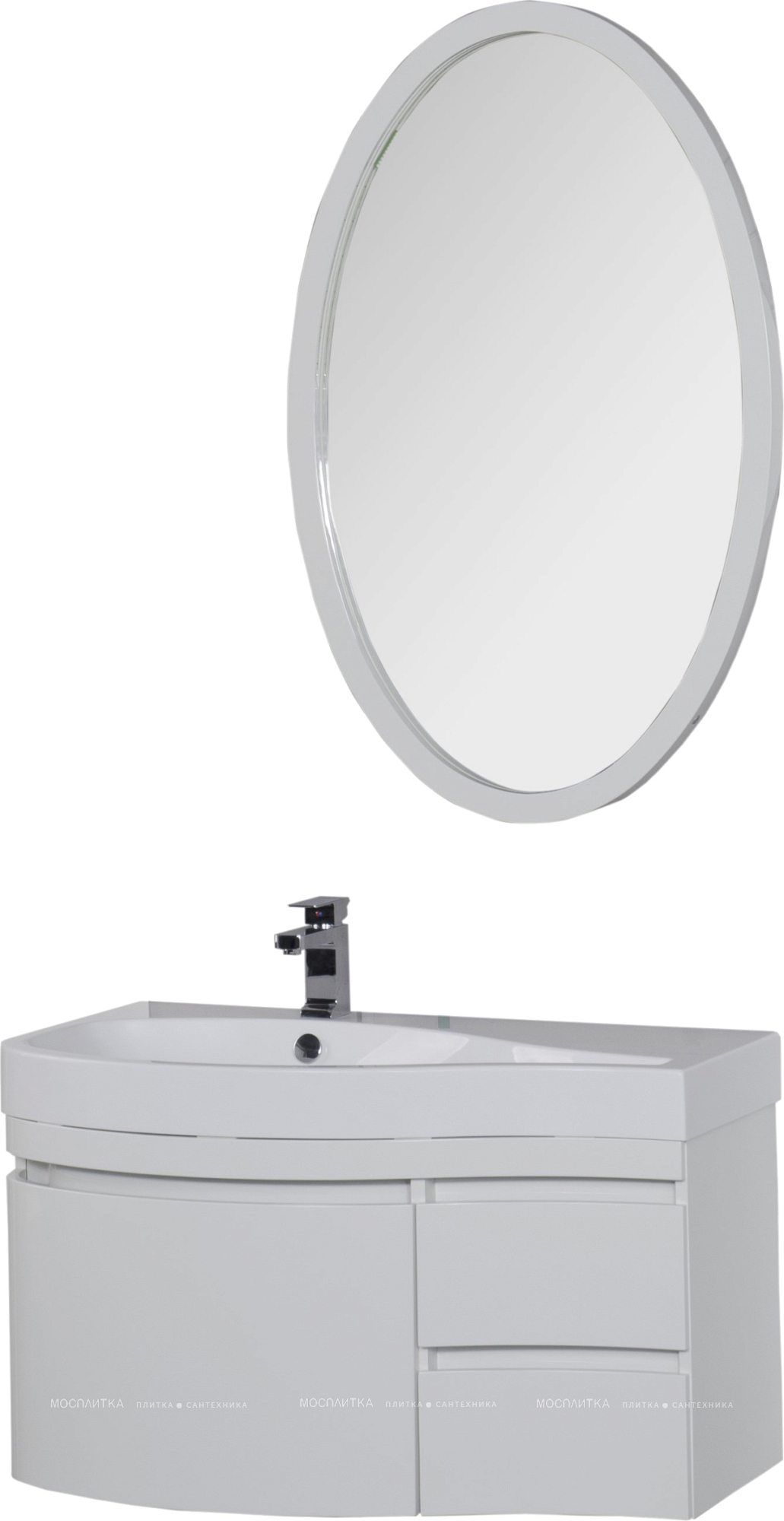 Комплект мебели для ванны Aquanet Nova Lite 75 см 242272, 2 ящика, белый - изображение 9