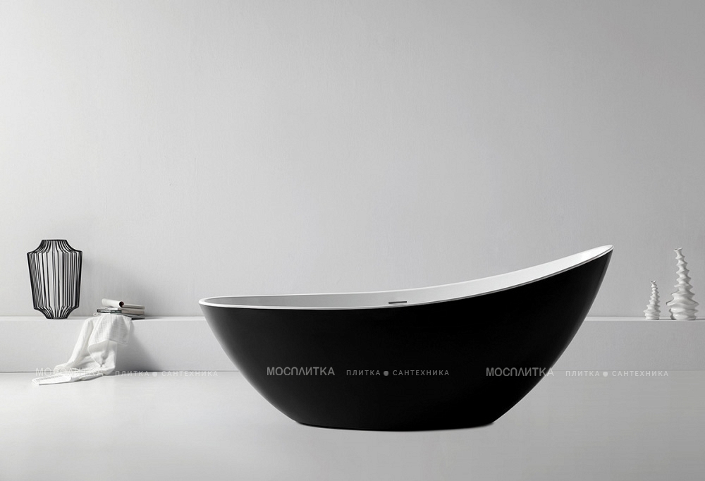 Акриловая ванна 184х79 см Abber AB9233MB матовый черный - изображение 2
