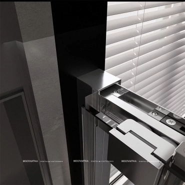 Душевая дверь Veconi Premium Trento PTD-30CH, 150х200, хром, стекло прозрачное - 4 изображение