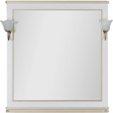 Зеркало Aquanet Валенса 90 00182651 белый краколет / золото - 3 изображение