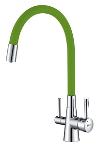 Смеситель Lemark Comfort для кухонной мойки LM3075C-Green зеленый/хром1