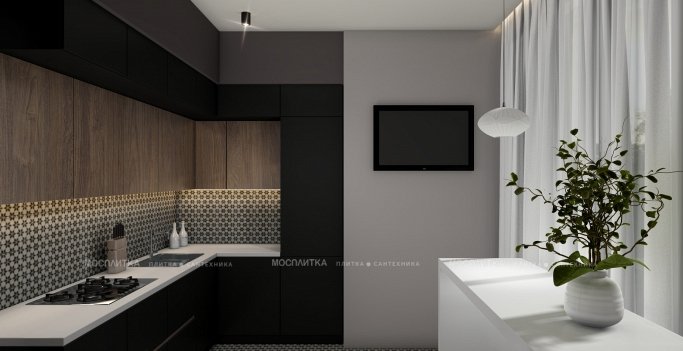 Дизайн Кухня в стиле Современный в сером цвете №13022 - 3 изображение