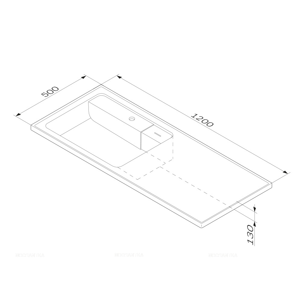 Мебельная раковина Am.Pm X-Joy 120 см M85AWPL1201WG левая, белый глянец - изображение 9