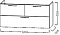 Тумба с раковиной Jacob Delafon Odeon Rive Gauche 120 см, 3 ящика, меламин, белый мрамор, ручки черный - 2 изображение
