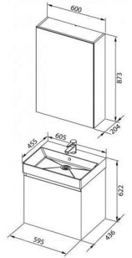 Комплект мебели для ванной Aquanet Йорк 60 белый - 8 изображение