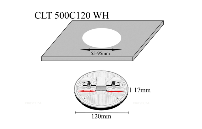 Светильник встраиваемый Crystal Lux CLT 500C120 WH 3000K - 2 изображение