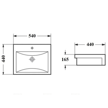 Раковина Bond Cube 54 см S11-540 белый глянец - 6 изображение