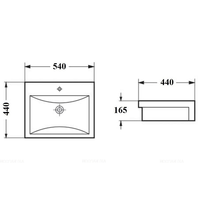 Раковина Bond Cube 54 см S11-540 белый глянец - изображение 6
