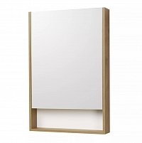 Зеркальный шкаф Aquaton Сканди 55 белый, дуб рустикальный 1A252102SDZ901