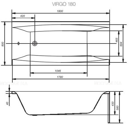 Акриловая ванна Cersanit Virgo 180х80 см - изображение 5