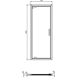 Распашная дверь в нишу 80 см Ideal Standard CONNECT 2 PV Pivot K9268V3