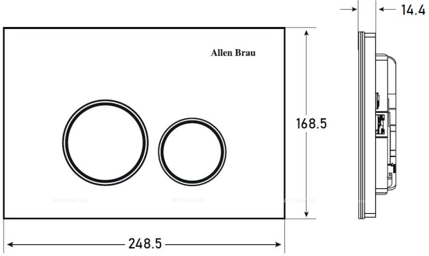Кнопка смыва для инсталляции Allen Brau Priority 9.20005.20 белый глянец - 2 изображение