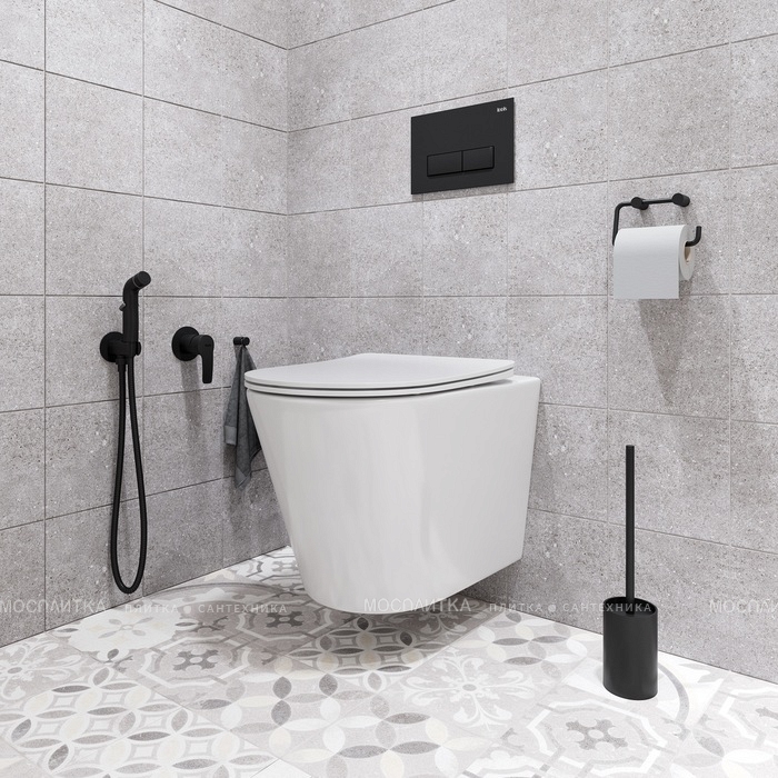 Встраиваемый смеситель с гигиеническим душем, черный матовый, Ray, IDDIS, RAYBLR2i08 - изображение 3