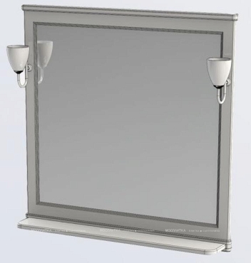 Зеркало Aquanet Валенса 100 белый краколет, золото - 2 изображение