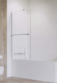Шторка для ванны Radaway Idea PNJ II 60 см 10001060-01-01W с полотенцедержателем, стекло прозрачное, профиль хром