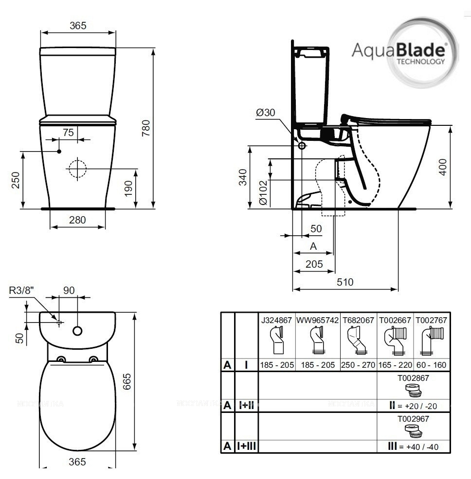 Чаша для унитаза Ideal Standard Connect AquaBlade® E039701 безободковая - изображение 3