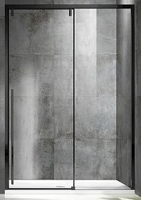 Душевая дверь Vincea Lugano VDS-1L140CLB-1 140 см черный, стекло прозрачное, Easy Clean