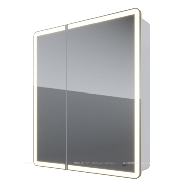 Зеркальный шкаф Dreja Point 70 см 99.9033 с подсветкой, белый - 2 изображение