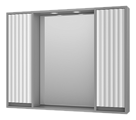 Зеркальный шкаф Brevita Balaton 100 см BAL-04100-01-01 с подсветкой, белый / серый