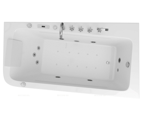 Акриловая ванна Grossman GR-17095R с гидромассажем, 95x170 см, белая, правая - 4 изображение