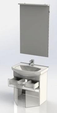 Комплект мебели для ванной Aquanet Ирис 60 1 ящик, 2 фасада - 9 изображение