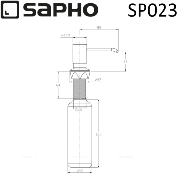 Дозатор Sapho X-Round SP023 хром - 3 изображение