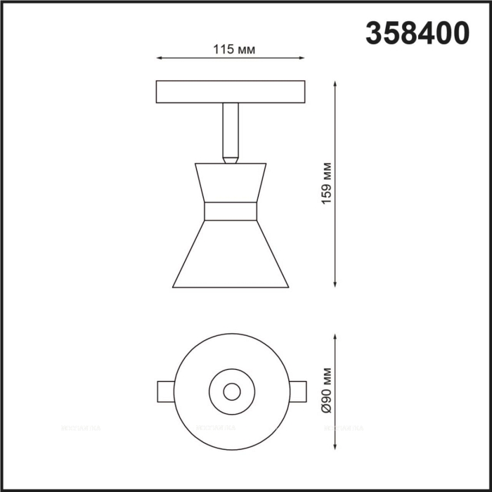 Трековый светильник для низковольтного шинопровода Novotech Flum 358400 - 3 изображение