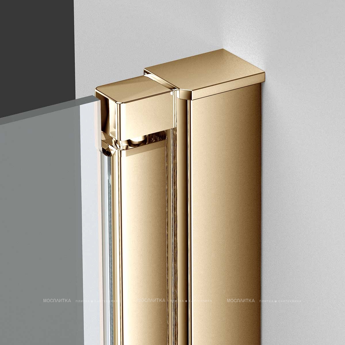 Душевая дверь Vincea Alpha 60х195 VDP-3AL600CLG, профиль брашированное золото, стекло прозрачное - изображение 3
