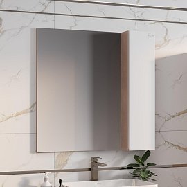 Зеркальный шкаф Onika Алеста 80 см 208095 правый, белый / камень светлый