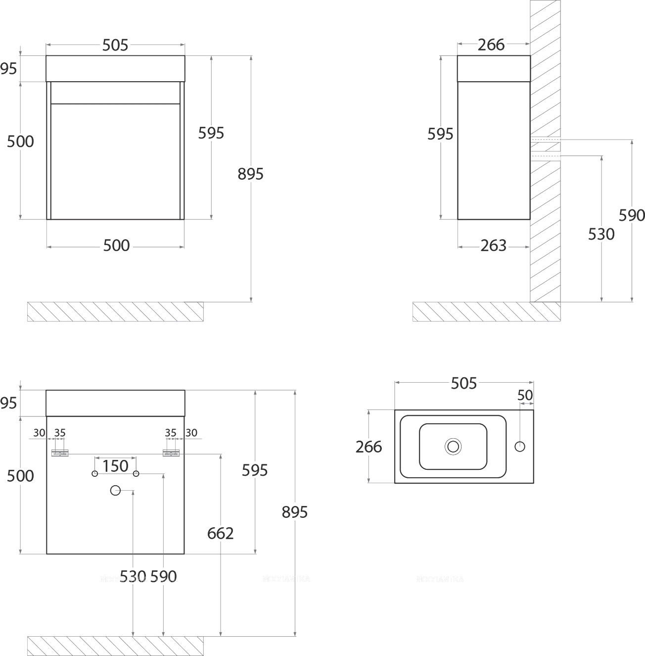 Тумба для комплекта Art&Max Family 50 см Family-500-1D-SO-PE pino esotica - изображение 5