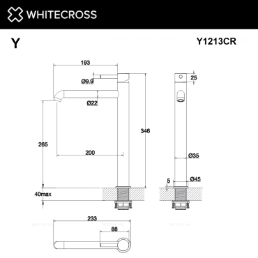 Смеситель для раковины-чаши Whitecross Y chrome Y1213CR хром глянец - 3 изображение